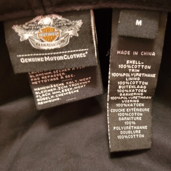 Men's M Harley Davidson Black Cotton/Faux Leather Bar & Shield Captain Hat - Picture 2 of 6